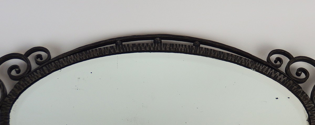 Art Deco Wrought Iron Mirror -photo-3