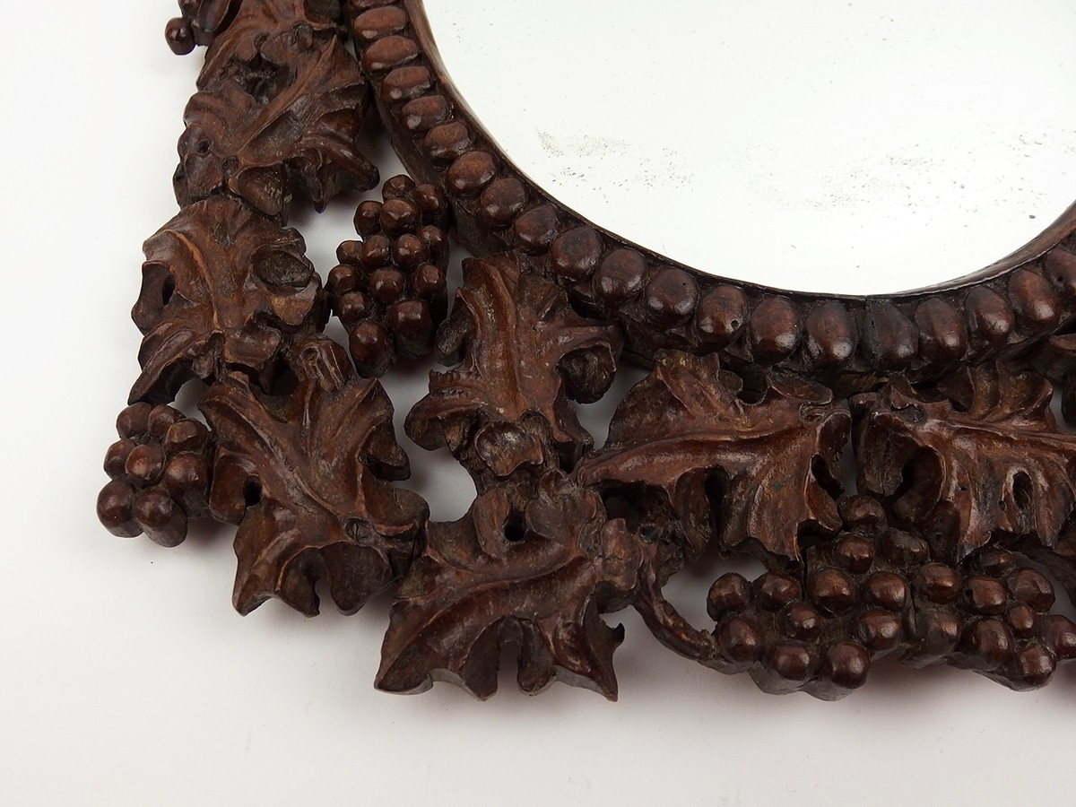 Carved Wooden Wall Mirror-photo-1