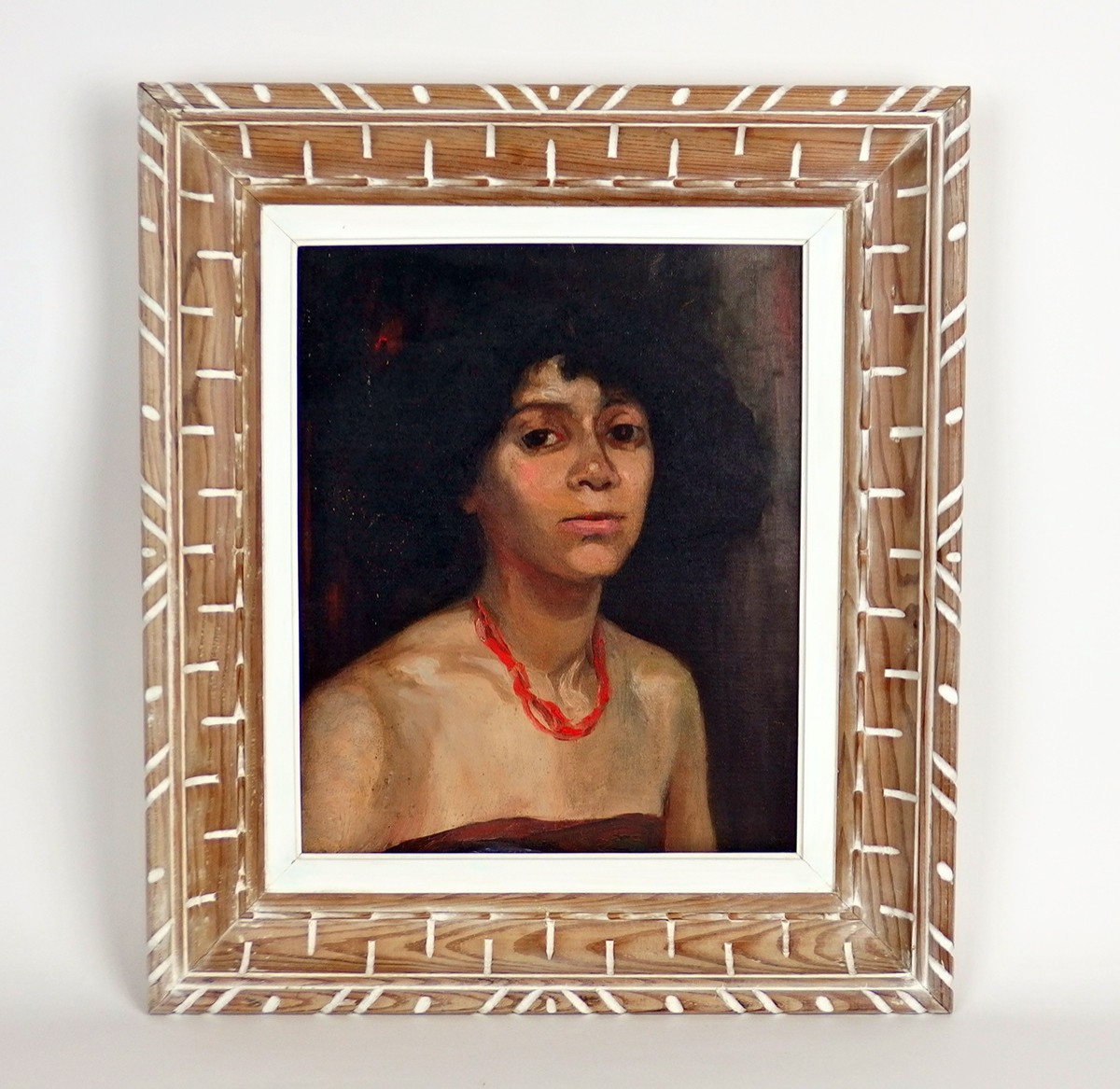 "portrait Of A Young Woman" Oil On Canvas Circa 1930-40-photo-2