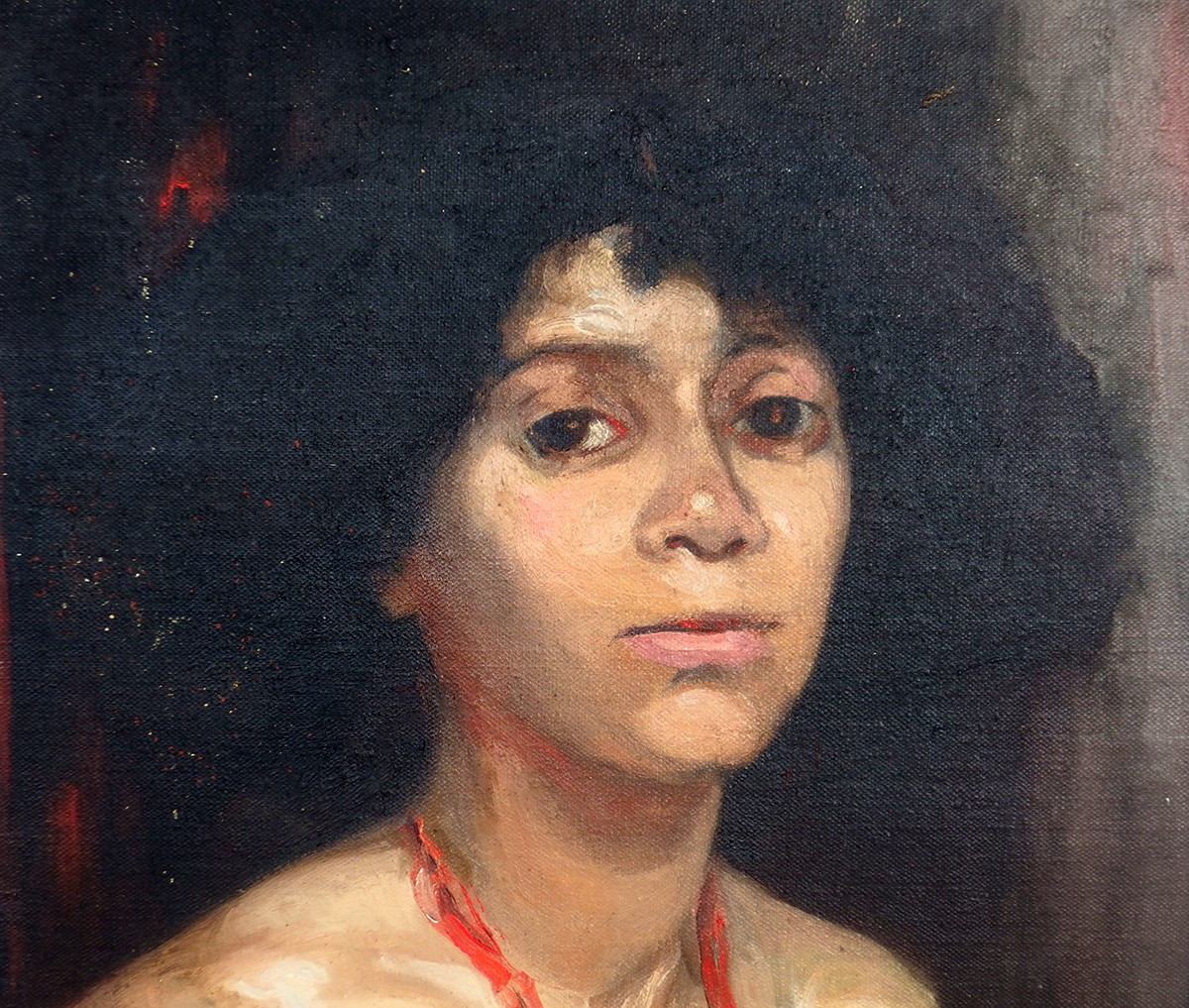 "portrait Of A Young Woman" Oil On Canvas Circa 1930-40-photo-4