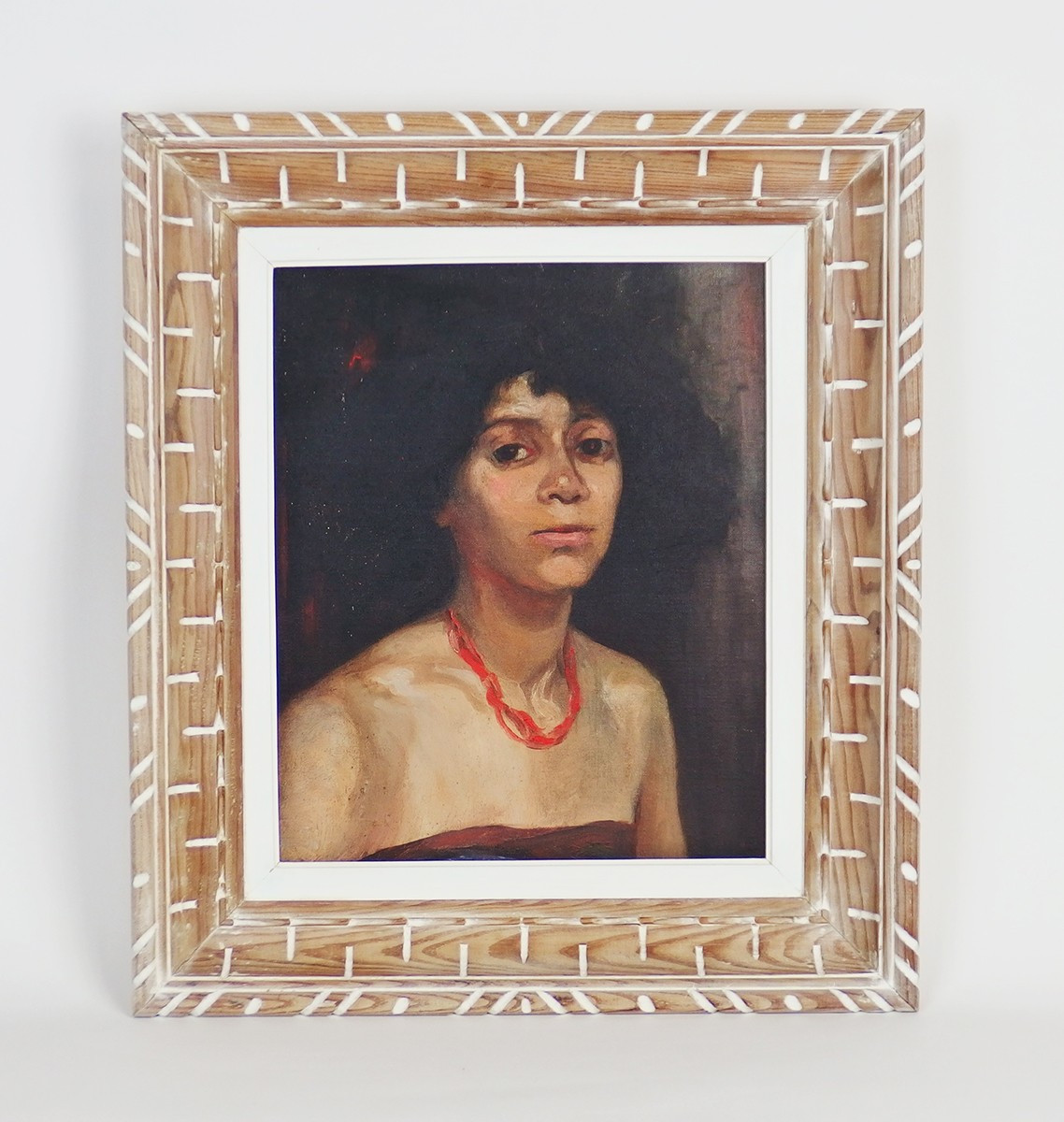 "portrait Of A Young Woman" Oil On Canvas Circa 1930-40