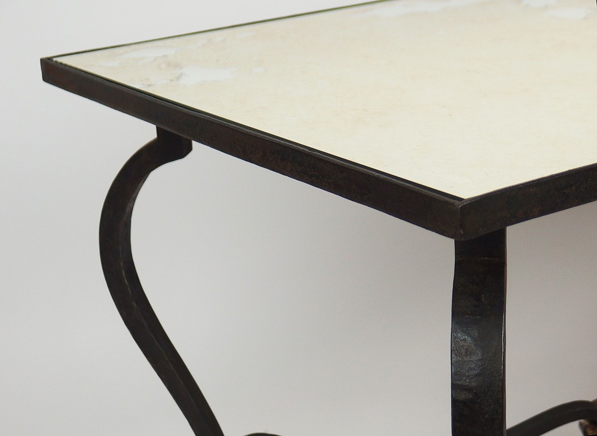 Art Deco Wrought Iron Coffee Table-photo-4