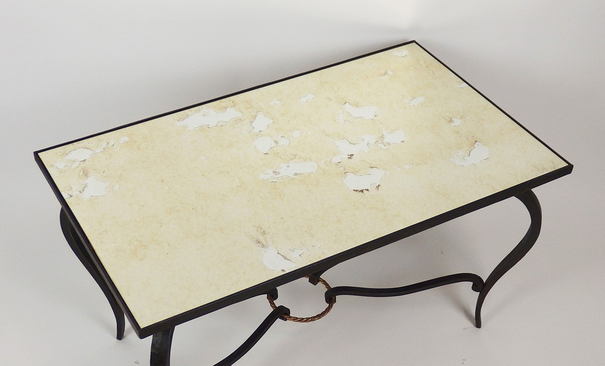 Art Deco Wrought Iron Coffee Table-photo-6