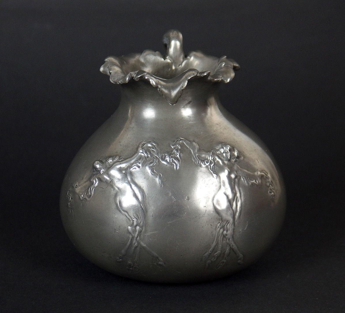 Art Nouveau Pewter Vase By Jules Desbois-photo-3