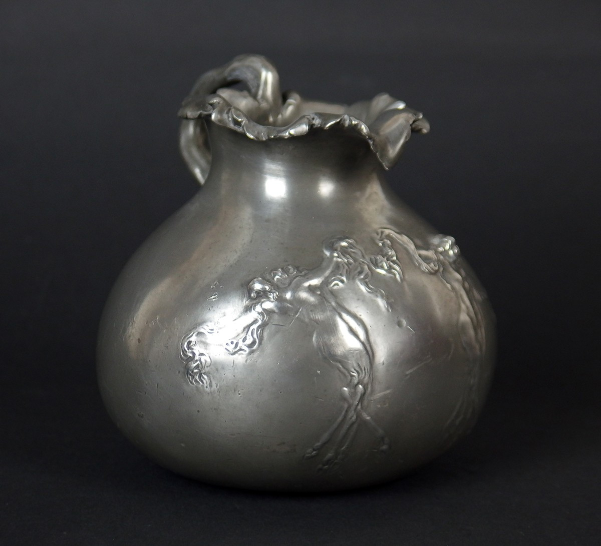Art Nouveau Pewter Vase By Jules Desbois-photo-4
