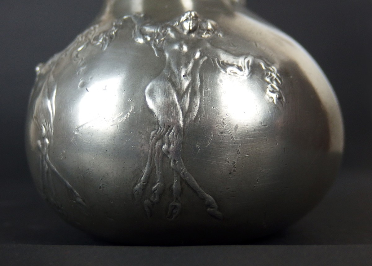 Art Nouveau Pewter Vase By Jules Desbois-photo-6