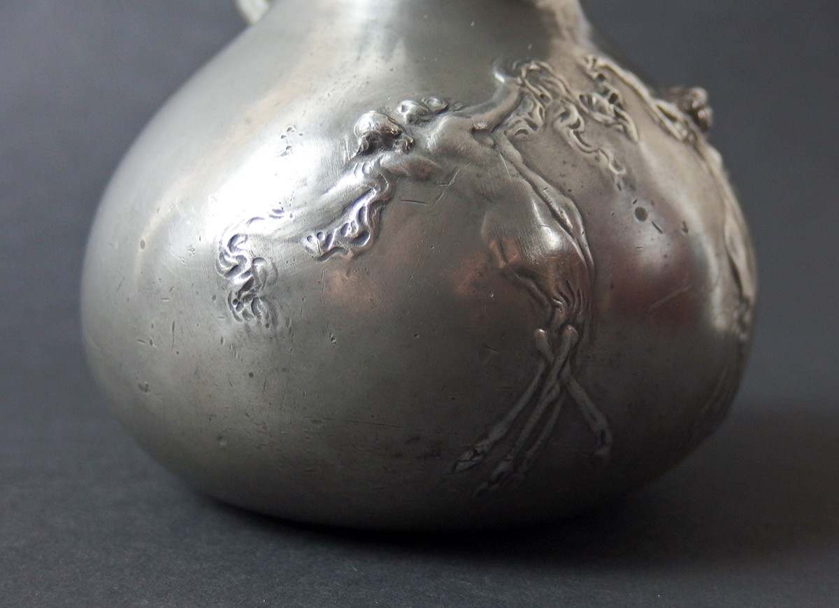 Art Nouveau Pewter Vase By Jules Desbois-photo-8