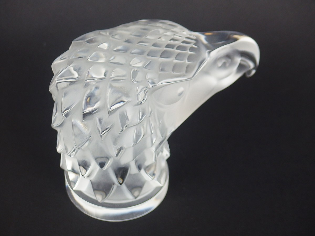 Glass Eagle Head By Lalique-photo-2