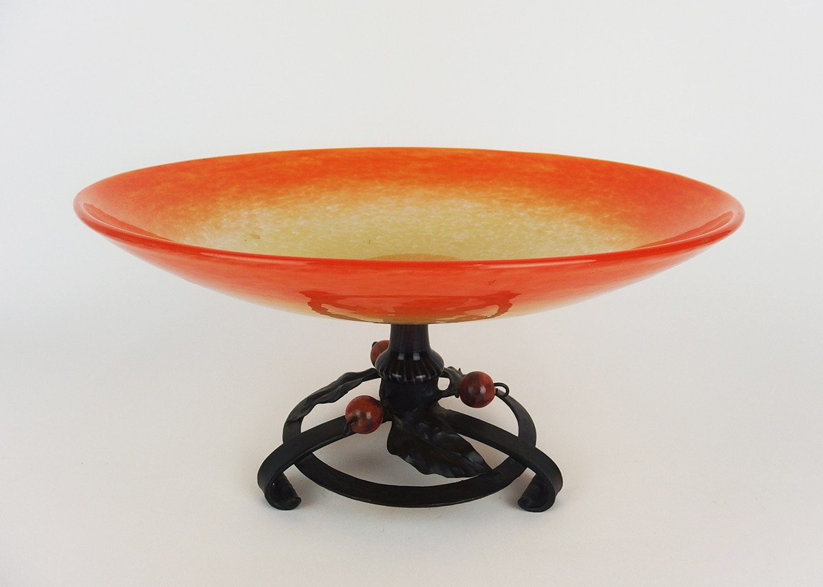 Art Deco Glass Bowl By Schneider-photo-3