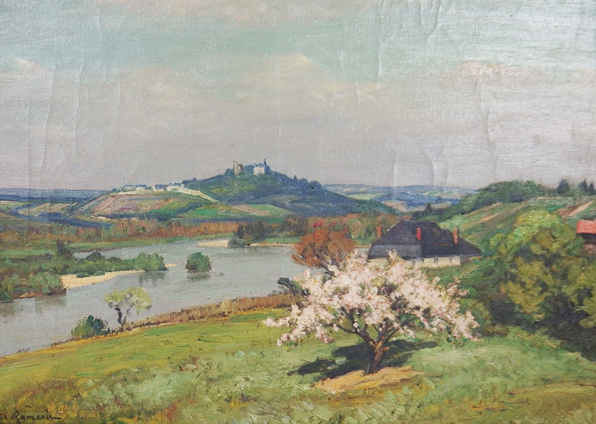 "Paysage du sancerrois"Huile sur toile par Claude Rameau-photo-2