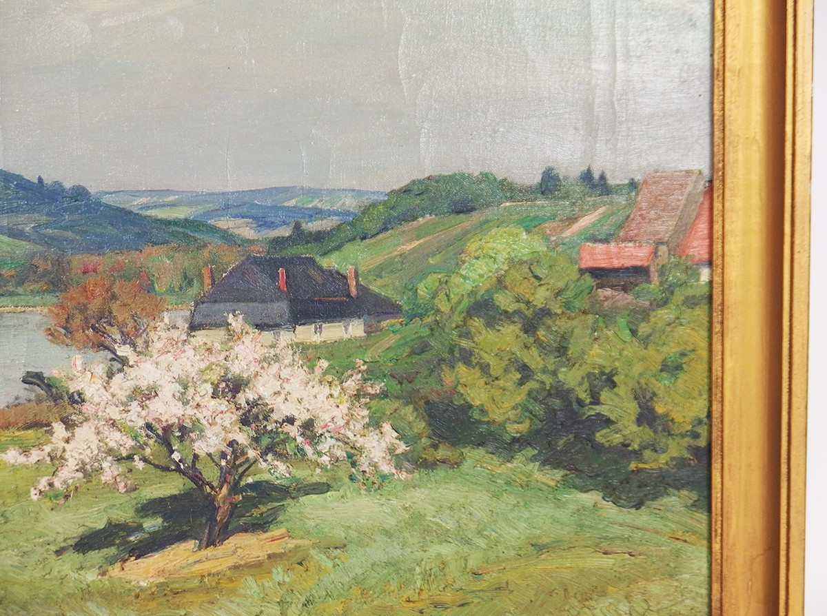 "Paysage du sancerrois"Huile sur toile par Claude Rameau-photo-2