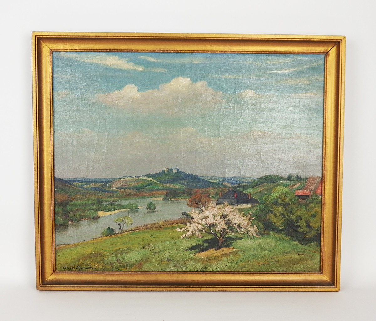 "Paysage du sancerrois"Huile sur toile par Claude Rameau