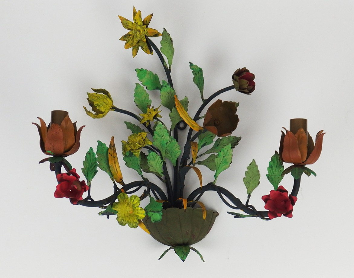Pair Of Bouquet Of Flowers Sconces-photo-3