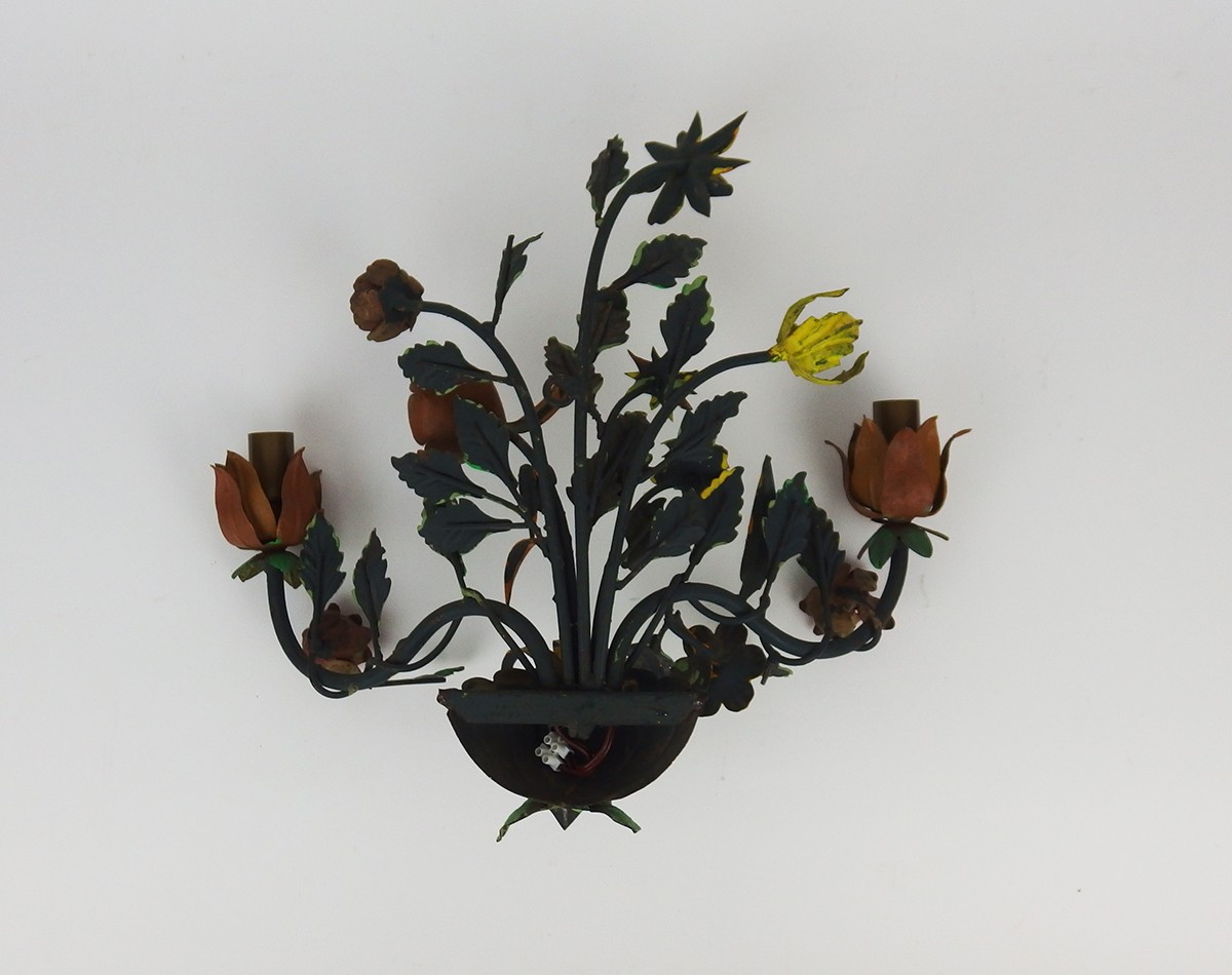 Pair Of Bouquet Of Flowers Sconces-photo-4