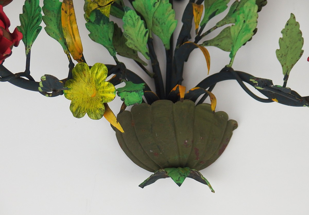 Pair Of Bouquet Of Flowers Sconces-photo-2