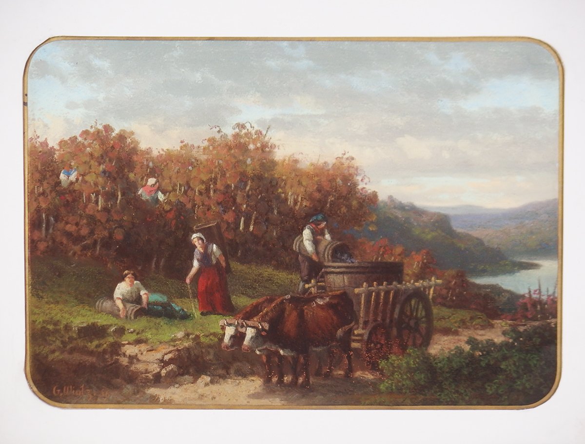 "grape Harvest"pastel On Paper By Guillaume Wintz-photo-2