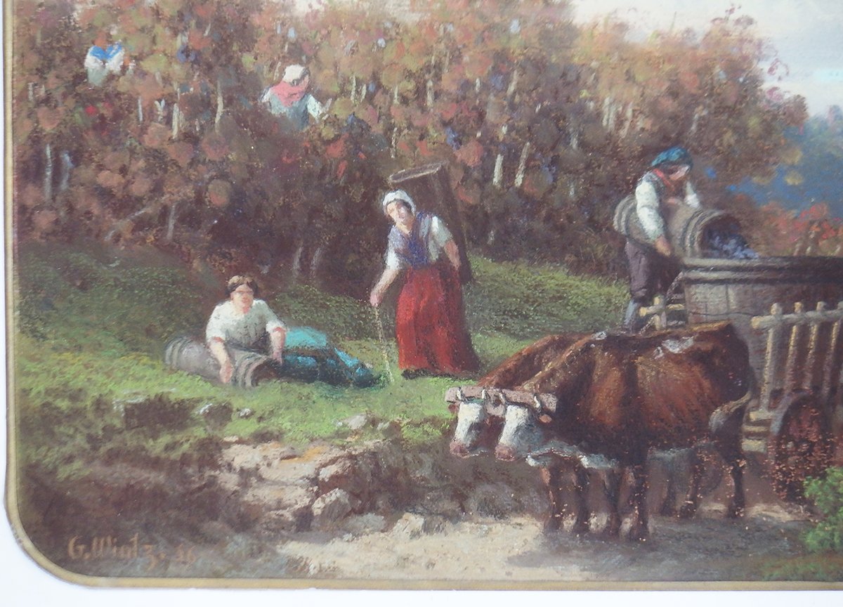 "grape Harvest"pastel On Paper By Guillaume Wintz-photo-1