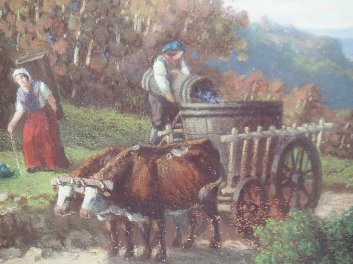 "grape Harvest"pastel On Paper By Guillaume Wintz-photo-2