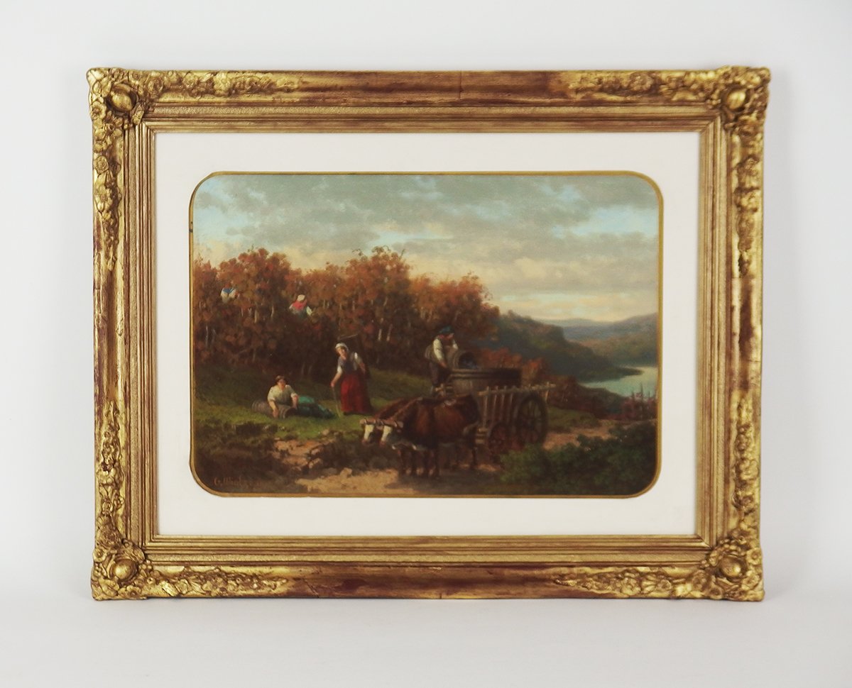 "grape Harvest"pastel On Paper By Guillaume Wintz