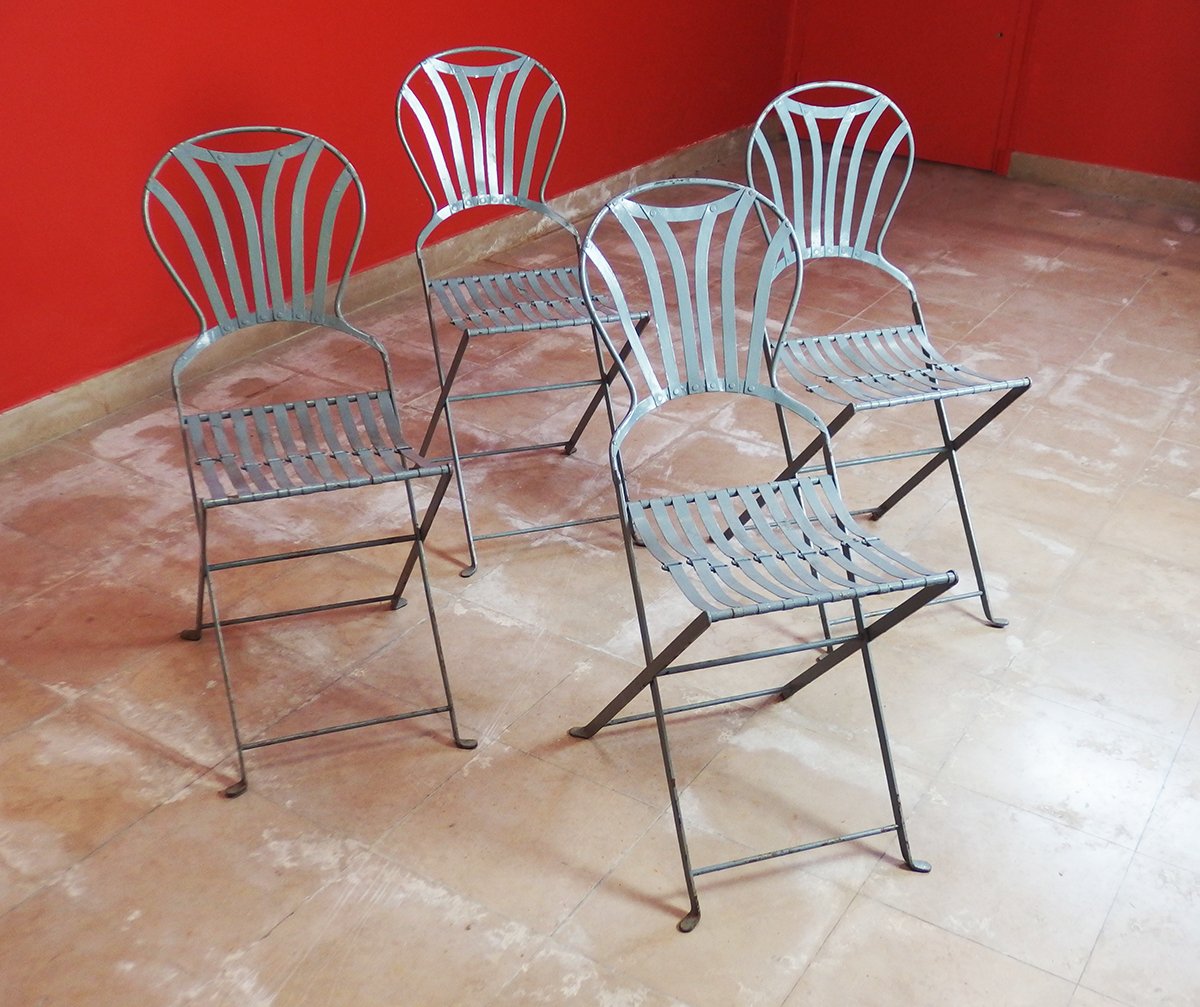 Quatre chaises de jardin pliantes-photo-2