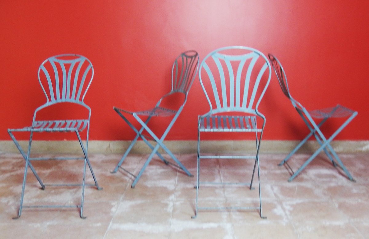 Quatre chaises de jardin pliantes-photo-4