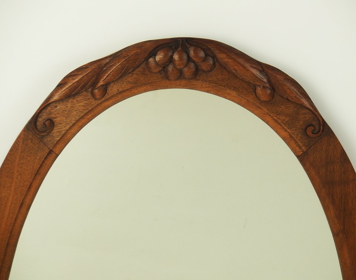 Art Deco Mirror With Walnutframe-photo-2