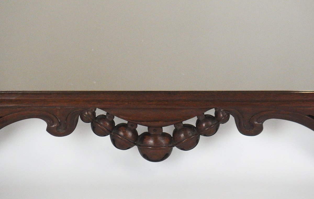 Miroir ou cadre Art Nouveau en noyer sculpté-photo-4