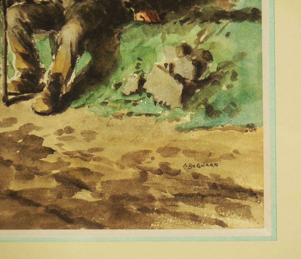 "vagabond"watercolor On Paper Par Auguste Lucien Bognard-photo-1
