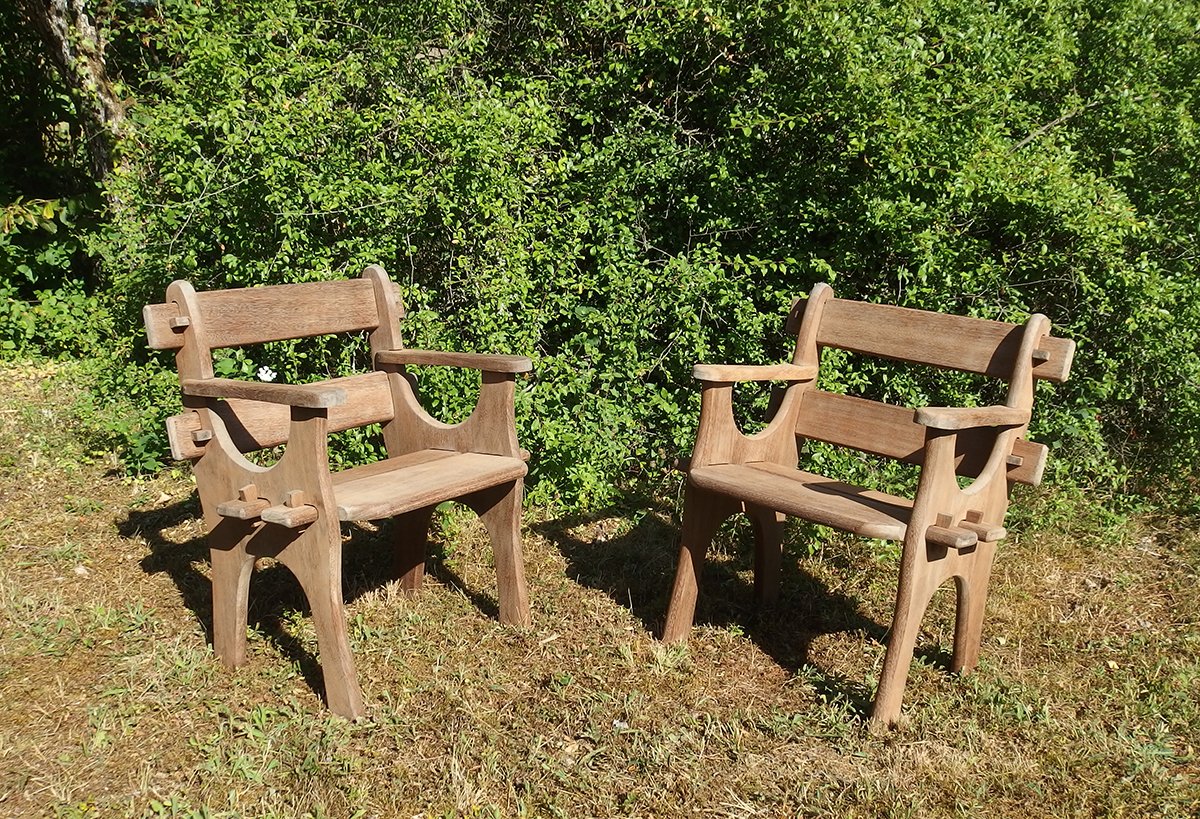 Pair Of Collapsible Garden Chairs 