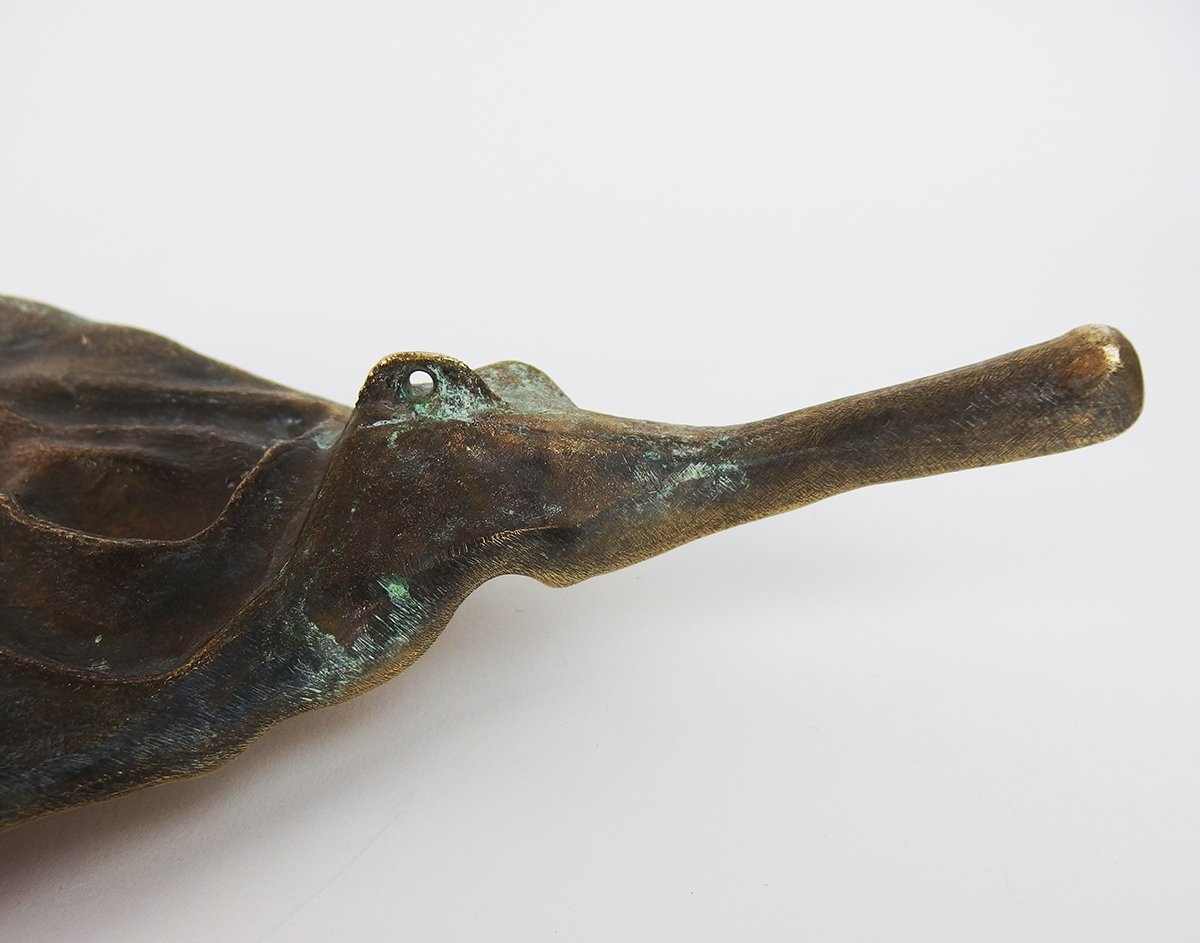 "Feuille"sculpture Art Nouveau en bronze par Georges Delperier-photo-8