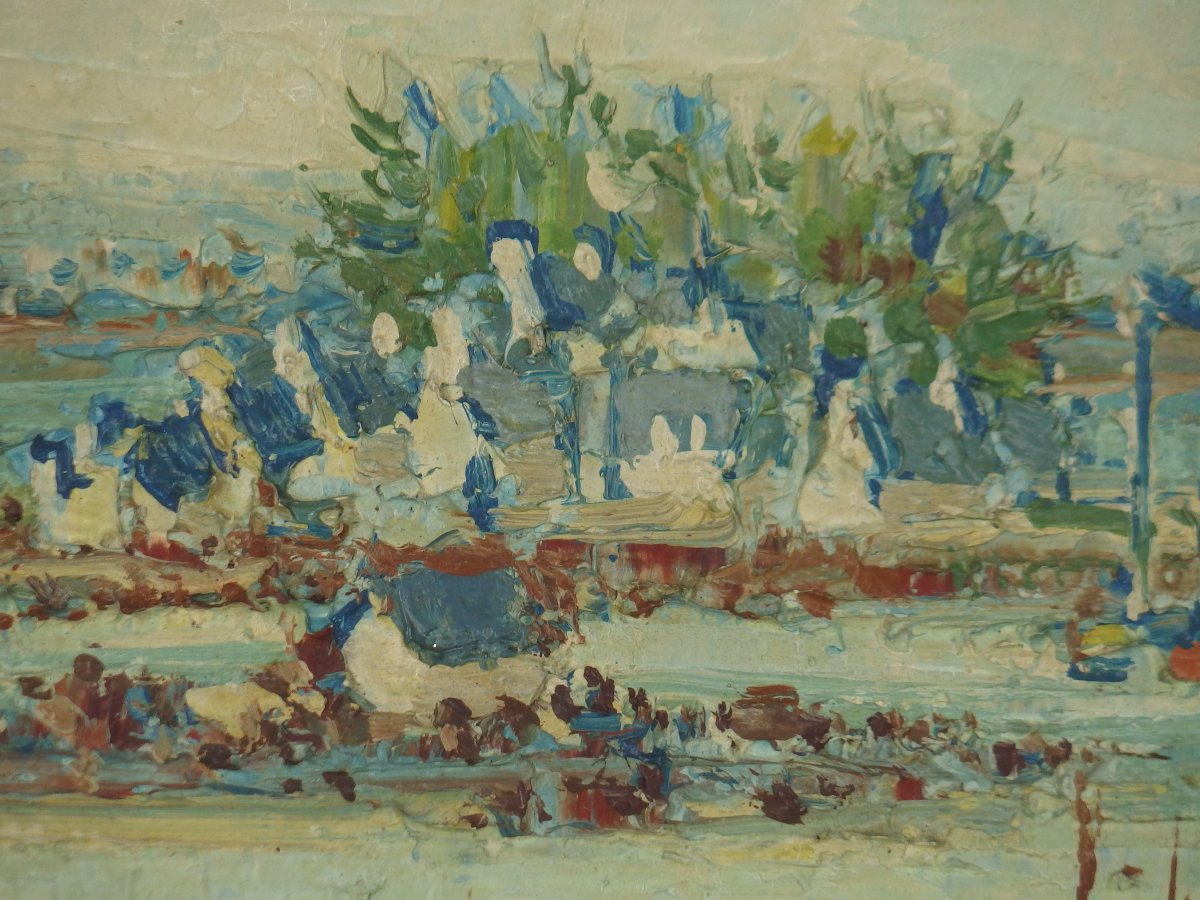 "landscape Of Brittany" Oil On Wood By Joë Le Fur-photo-4