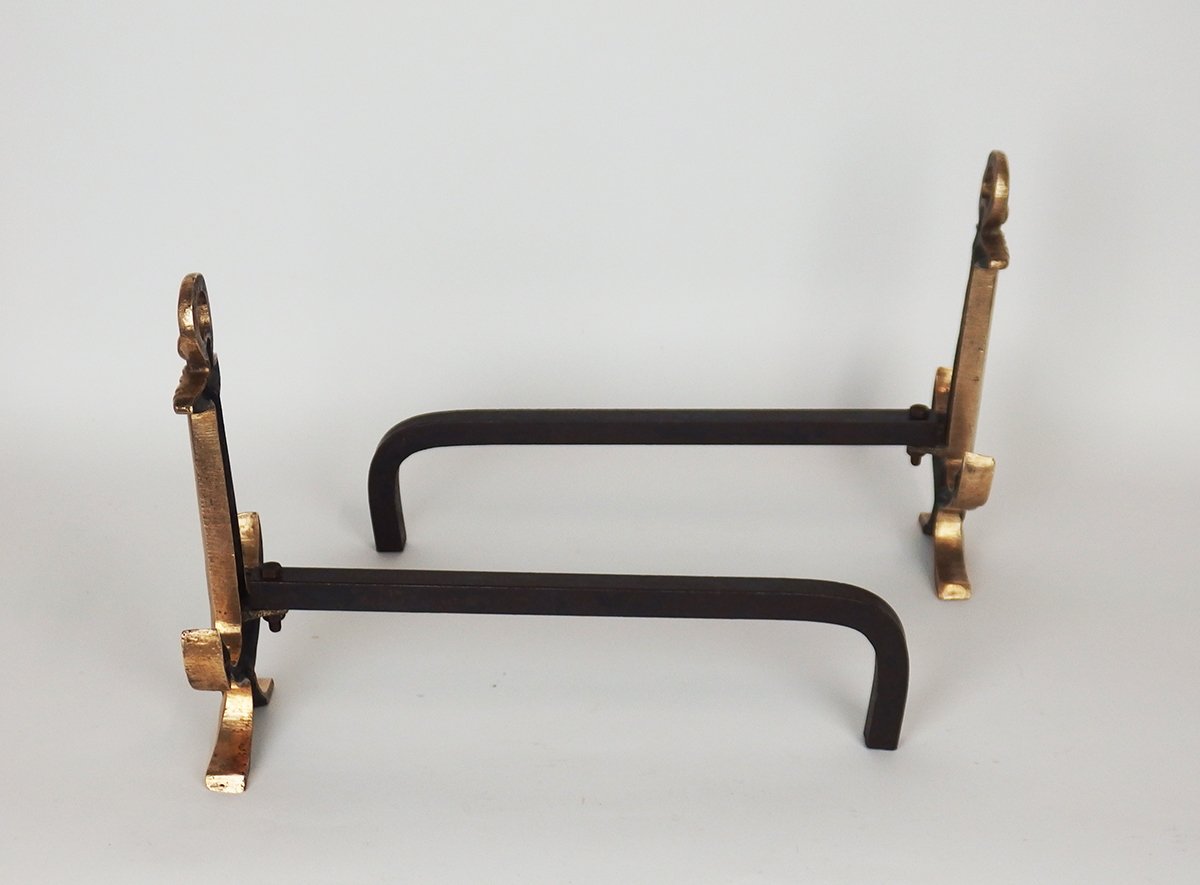 Pair Of "marine Anchor" Andirons-photo-1