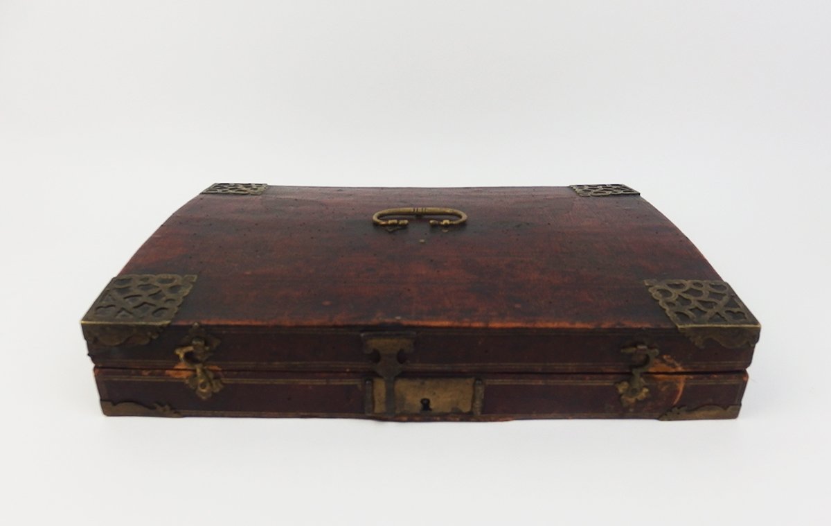 Ecritoire de voyage ancien en cuir-photo-2