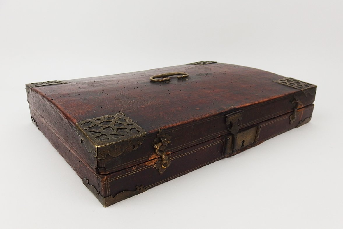 Ecritoire de voyage ancien en cuir-photo-3
