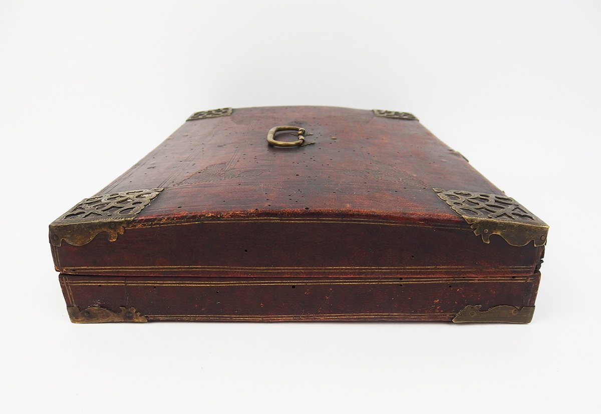 Ecritoire de voyage ancien en cuir-photo-1