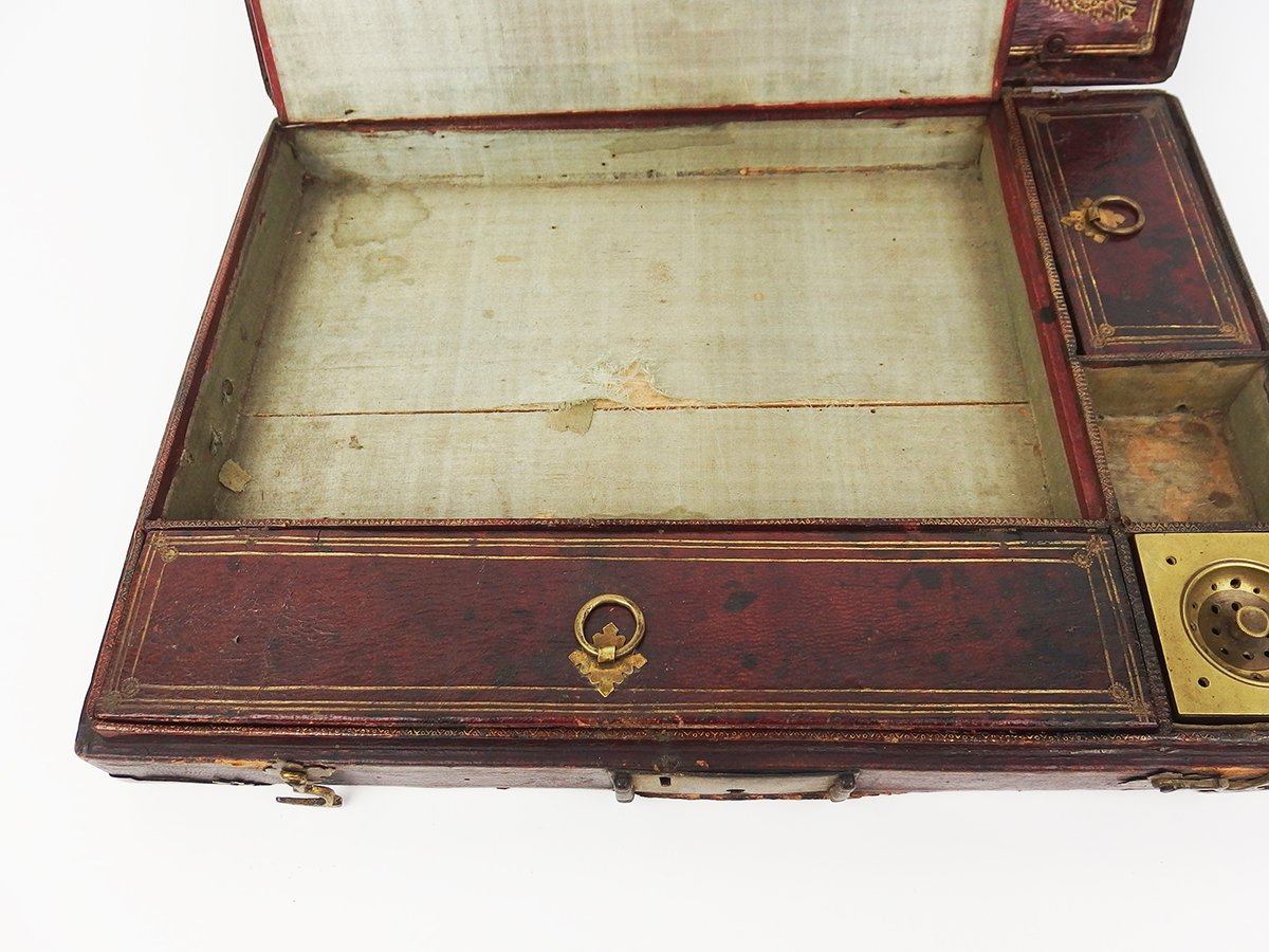 Ecritoire de voyage ancien en cuir-photo-7
