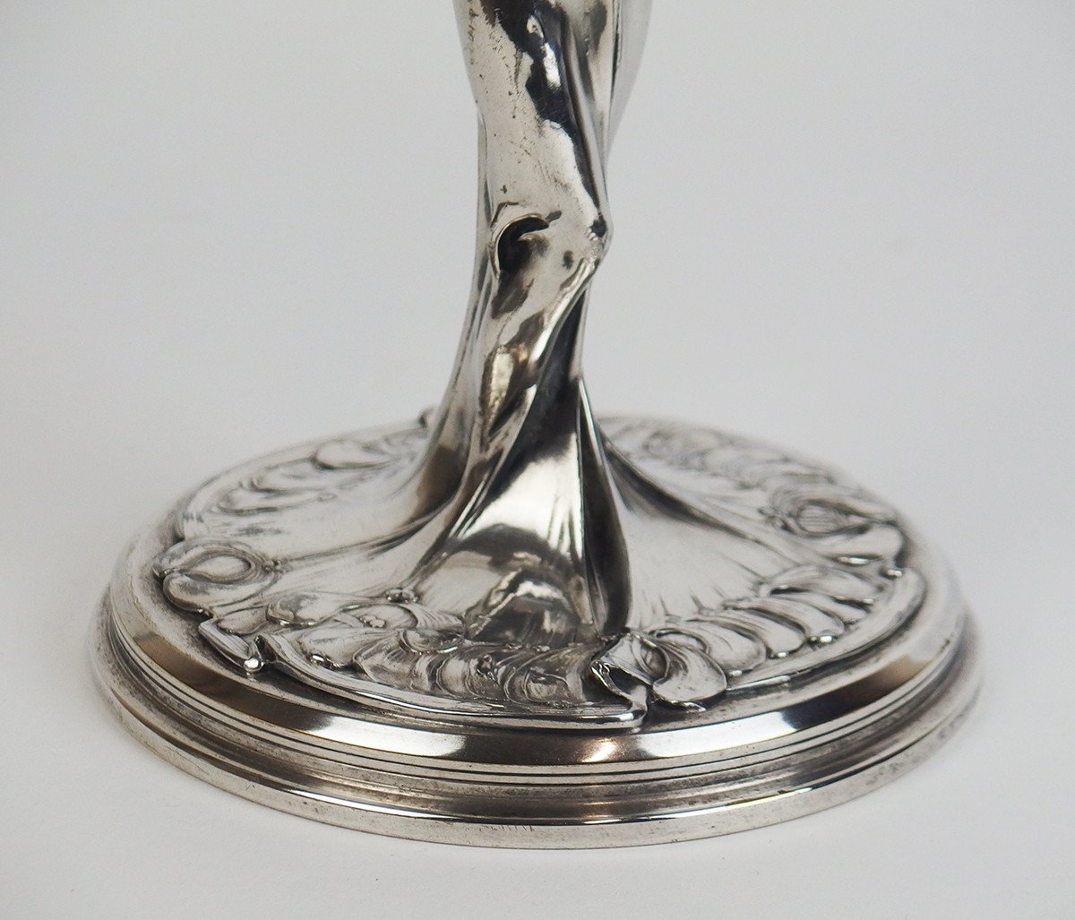 Art Nouveau Bowl In Silver Metal-photo-4