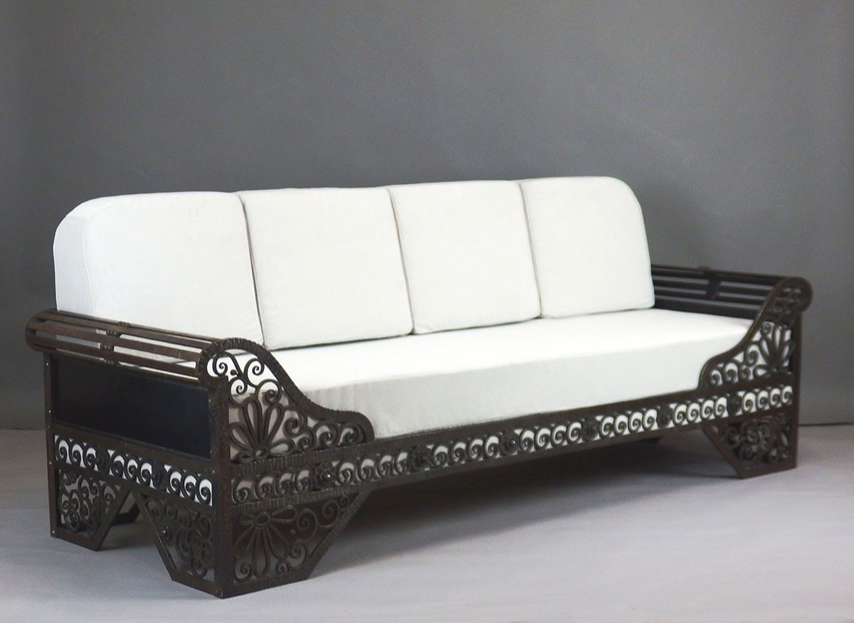 Wrought Iron Art Deco Sofa-photo-2