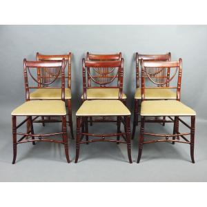 Set Of Six 19th Century Style Mahogany Chairs