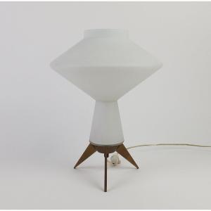 Opalescent Glass Table Lamp From The 1950s