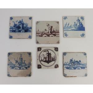 Set Of Six Delft Tiles