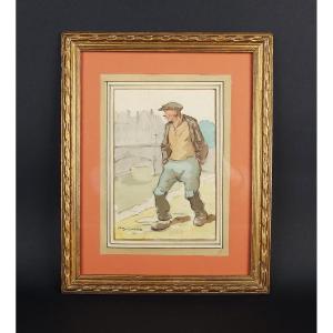 "Homme marchant "par Auguste Lucien Bognard