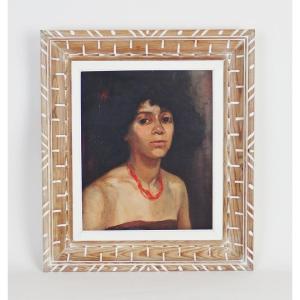 "portrait Of A Young Woman" Oil On Canvas Circa 1930-40
