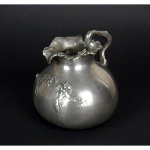 Art Nouveau Pewter Vase By Jules Desbois