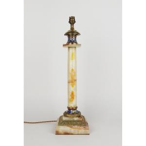 Eugène Cornu Attributed Onyx -marble Table- Lamp 