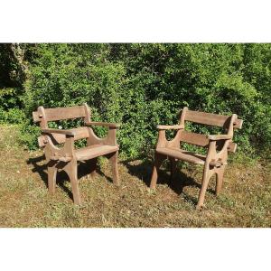 Paire de fauteuils de jardin démontables
