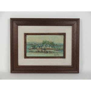"landscape Of Brittany" Oil On Wood By Joë Le Fur