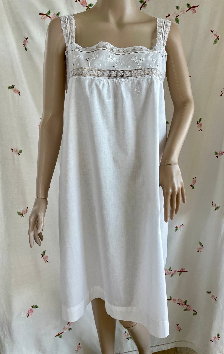 Handmade Shirt With Lace And Embroidery On Fine Percale Canvas-photo-2