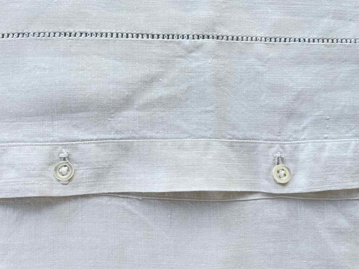 Beautiful Hand-embroidered Bed Set: 1 Large Sheet, 2 Cm Monogrammed Pillowcases, Fine Linen - Linge Ancien-photo-5