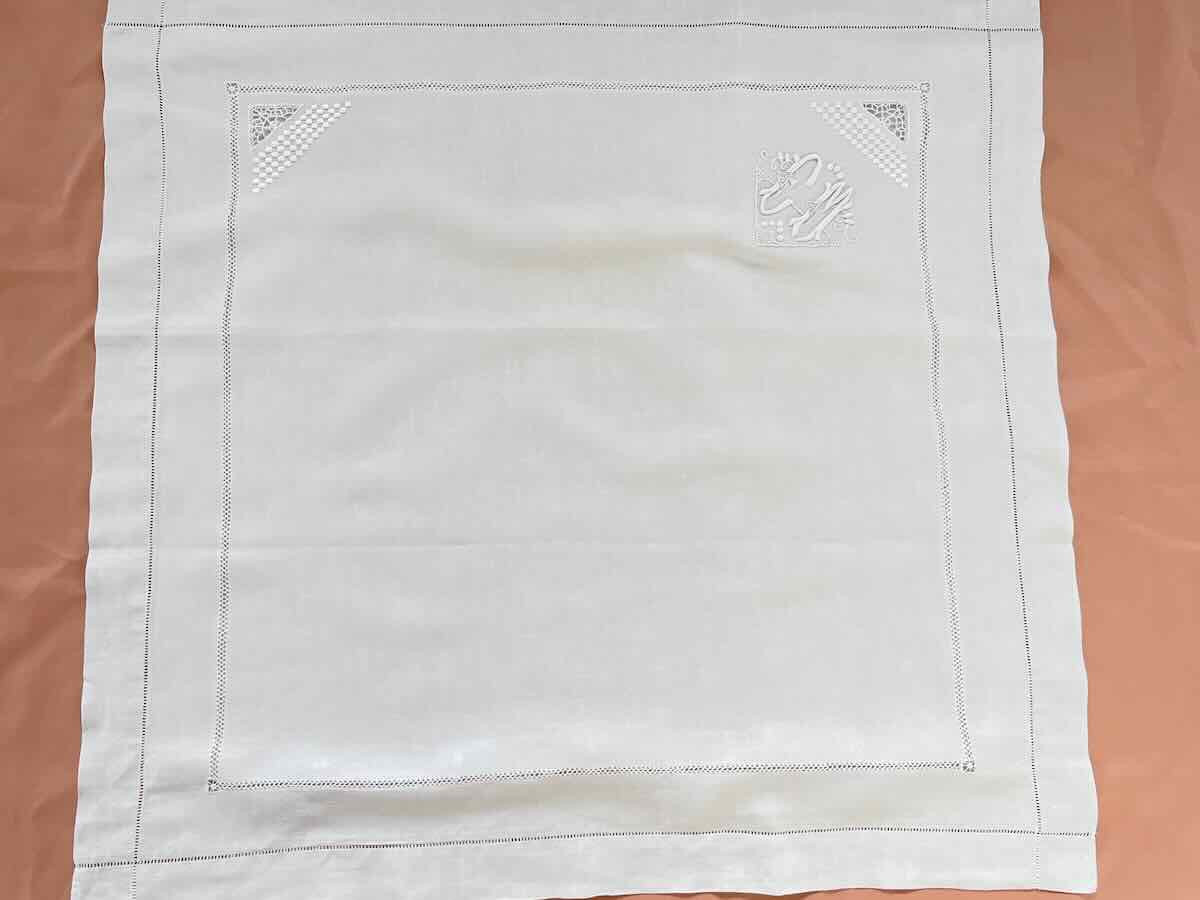 Beautiful Hand-embroidered Bed Set: 1 Large Sheet, 2 Cm Monogrammed Pillowcases, Fine Linen - Linge Ancien-photo-6